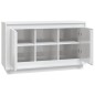 vidaXL Aparador de madera contrachapada blanco brillante 102x35x60 cm vidaXL Aparador de madera contrachapada blanco brillante 102x35x60 cm