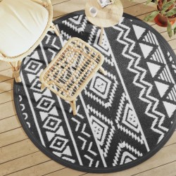 vidaXL Alfombra de exterior PP negro Ø160 cm