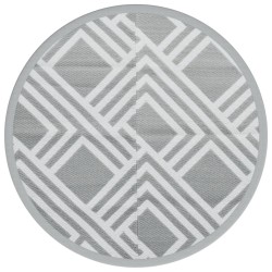 vidaXL Alfombra de exterior PP gris Ø120 cm