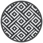 vidaXL Alfombra de exterior PP blanco y negro Ø200 cm vidaXL Alfombra de exterior PP blanco y negro Ø200 cm