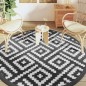 vidaXL Alfombra de exterior PP blanco y negro Ø200 cm vidaXL Alfombra de exterior PP blanco y negro Ø200 cm