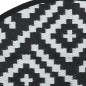 vidaXL Alfombra de exterior PP blanco y negro Ø200 cm vidaXL Alfombra de exterior PP blanco y negro Ø200 cm