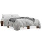 vidaXL Estructura cama madera ingeniería metal roble ahumado 140x200cm