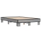 vidaXL Estructura cama madera ingeniería metal gris Sonoma 120x190 cm