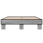 vidaXL Estructura cama madera ingeniería metal gris Sonoma 120x190 cm