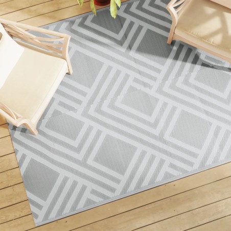 vidaXL Alfombra de exterior PP gris 160x230 cm
