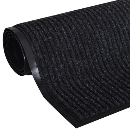 Alfombra de entrada de PVC negra, 90 x 150 cm