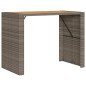 vidaXL Mesa de jardín superficie de madera ratán PE gris 145x80x110 cm