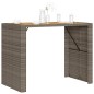 vidaXL Mesa de jardín superficie de madera ratán PE gris 145x80x110 cm