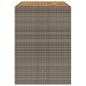 vidaXL Mesa de jardín superficie de madera ratán PE gris 145x80x110 cm