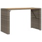 vidaXL Mesa de jardín superficie de madera ratán PE gris 185x80x110 cm vidaXL Mesa de jardín superficie de madera ratán PE gris 185x80x110 cm