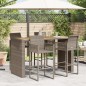 vidaXL Mesa de jardín superficie de madera ratán PE gris 185x80x110 cm vidaXL Mesa de jardín superficie de madera ratán PE gris 185x80x110 cm