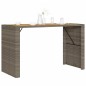 vidaXL Mesa de jardín superficie de madera ratán PE gris 185x80x110 cm vidaXL Mesa de jardín superficie de madera ratán PE gris 185x80x110 cm