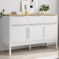vidaXL Aparador FLORO madera maciza de pino blanco 114x43x74 cm