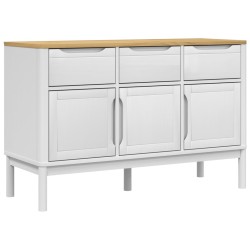 vidaXL Aparador FLORO madera maciza de pino blanco 114x43x74 cm