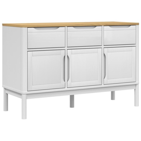 vidaXL Aparador FLORO madera maciza de pino blanco 114x43x74 cm