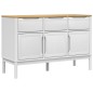 vidaXL Aparador FLORO madera maciza de pino blanco 114x43x74 cm
