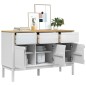 vidaXL Aparador FLORO madera maciza de pino blanco 114x43x74 cm