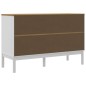 vidaXL Aparador FLORO madera maciza de pino blanco 114x43x74 cm
