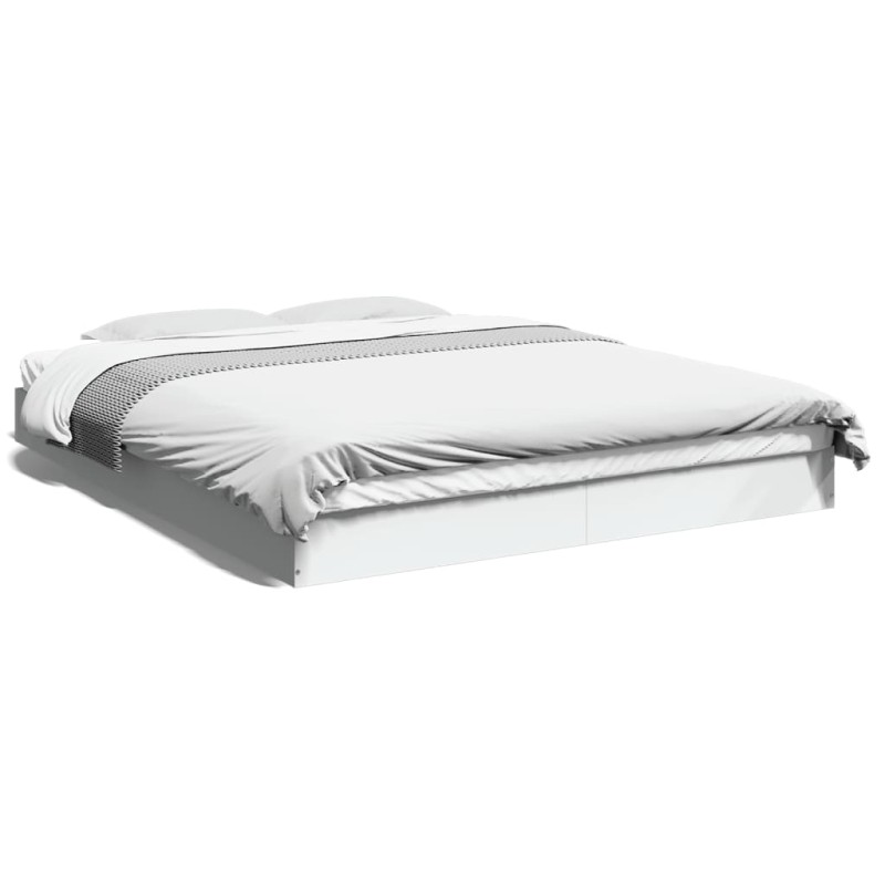 vidaXL Estructura de cama madera de ingeniería blanca 150x200 cm vidaXL Estructura de cama madera de ingeniería blanca 150x200 cm