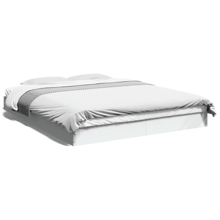 vidaXL Estructura de cama madera de ingeniería blanca 150x200 cm