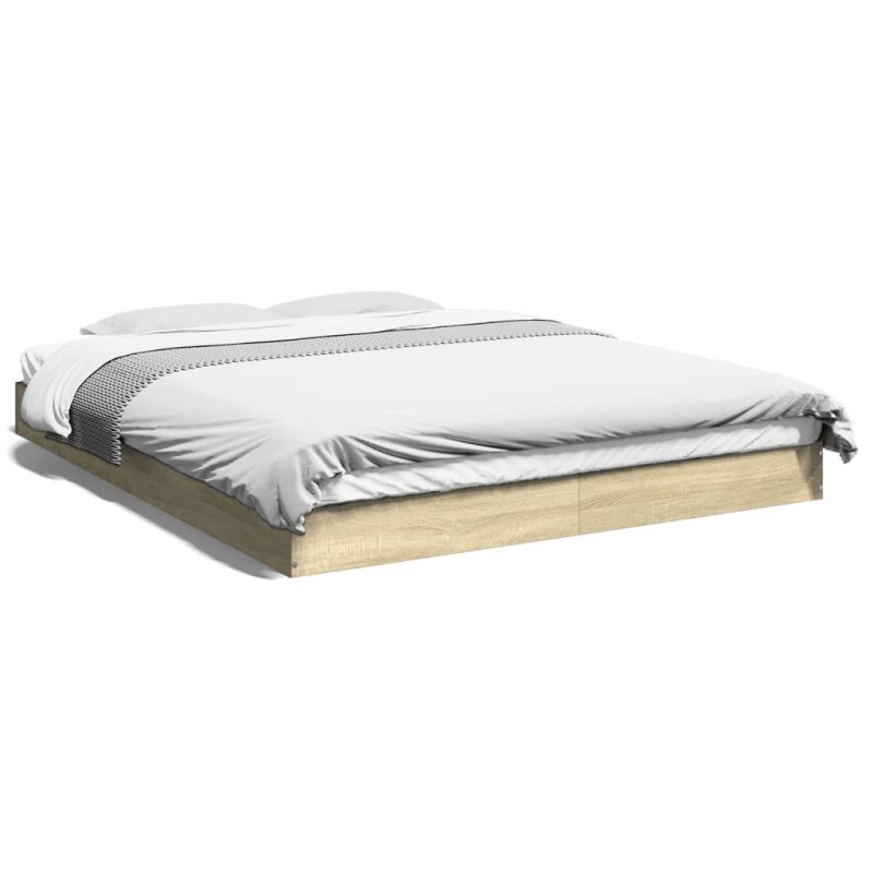 vidaXL Estructura de cama madera de ingeniería roble Sonoma 150x200 cm vidaXL Estructura de cama madera de ingeniería roble Sonoma 150x200 cm