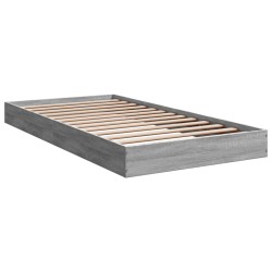vidaXL Estructura de cama madera de ingeniería gris Sonoma 100x200 cm