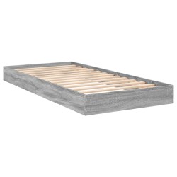 vidaXL Estructura de cama madera de ingeniería gris Sonoma 90x200 cm
