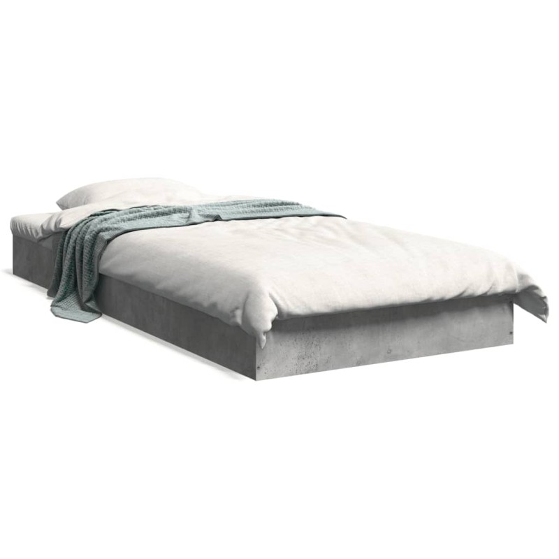 vidaXL Estructura de cama madera de ingeniería gris hormigón 75x190 cm vidaXL Estructura de cama madera de ingeniería gris hormigón 75x190 cm
