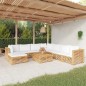 vidaXL Juego muebles de jardín 9 piezas y cojines madera maciza teca