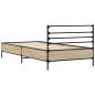 vidaXL Estructura cama madera ingeniería metal roble Sonoma 100x200 cm vidaXL Estructura cama madera ingeniería metal roble Sonoma 100x200 cm