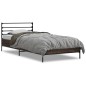 vidaXL Estructura cama madera ingeniería metal roble marrón 75x190 cm vidaXL Estructura cama madera ingeniería metal roble marrón 75x190 cm