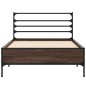 vidaXL Estructura cama madera ingeniería metal roble marrón 75x190 cm vidaXL Estructura cama madera ingeniería metal roble marrón 75x190 cm
