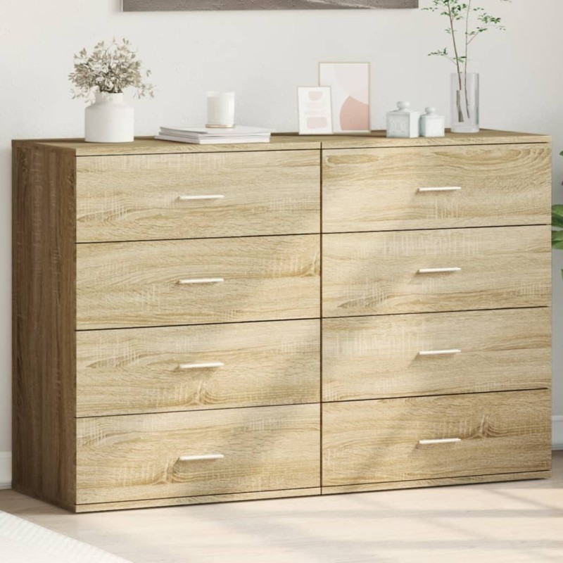 vidaXL Aparadores 2 uds madera de ingeniería roble Sonoma 60x39x80 cm vidaXL Aparadores 2 uds madera de ingeniería roble Sonoma 60x39x80 cm