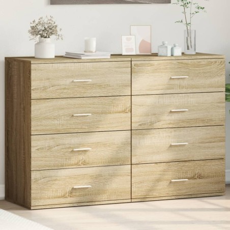 vidaXL Aparadores 2 uds madera de ingeniería roble Sonoma 60x39x80 cm
