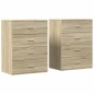 vidaXL Aparadores 2 uds madera de ingeniería roble Sonoma 60x39x80 cm vidaXL Aparadores 2 uds madera de ingeniería roble Sonoma 60x39x80 cm