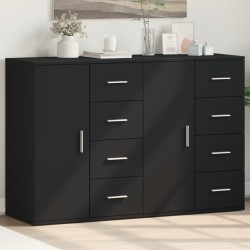 vidaXL Aparadores 2 uds madera de ingeniería negro 59x39x80 cm