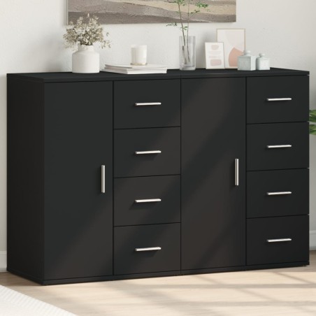 vidaXL Aparadores 2 uds madera de ingeniería negro 59x39x80 cm