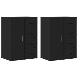 vidaXL Aparadores 2 uds madera de ingeniería negro 59x39x80 cm