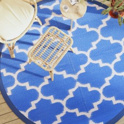 vidaXL Alfombra de exterior PP azul Ø200 cm