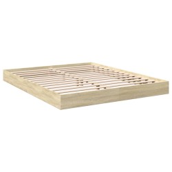 vidaXL Estructura de cama madera de ingeniería roble Sonoma 160x200 cm