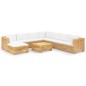 vidaXL Juego muebles de jardín 9 piezas y cojines madera maciza teca
