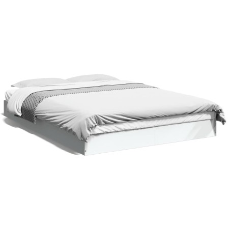 vidaXL Estructura de cama madera de ingeniería blanca 120x190 cm