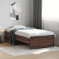 vidaXL Estructura cama madera ingeniería metal roble marrón 90x200 cm vidaXL Estructura cama madera ingeniería metal roble marrón 90x200 cm