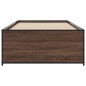 vidaXL Estructura cama madera ingeniería metal roble marrón 90x200 cm vidaXL Estructura cama madera ingeniería metal roble marrón 90x200 cm