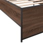 vidaXL Estructura cama madera ingeniería metal roble marrón 90x200 cm vidaXL Estructura cama madera ingeniería metal roble marrón 90x200 cm