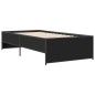 vidaXL Estructura de cama madera de ingeniería y metal negra 75x190 cm vidaXL Estructura de cama madera de ingeniería y metal negra 75x190 cm