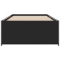 vidaXL Estructura de cama madera de ingeniería y metal negra 75x190 cm vidaXL Estructura de cama madera de ingeniería y metal negra 75x190 cm