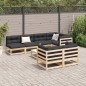 vidaXL Juego de sofás de jardín 8 pzas con conjines madera maciza pino vidaXL Juego de sofás de jardín 8 pzas con conjines madera maciza pino