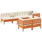 vidaXL Set de sofás jardín 8 pzas con cojines madera pino marrón cera vidaXL Set de sofás jardín 8 pzas con cojines madera pino marrón cera